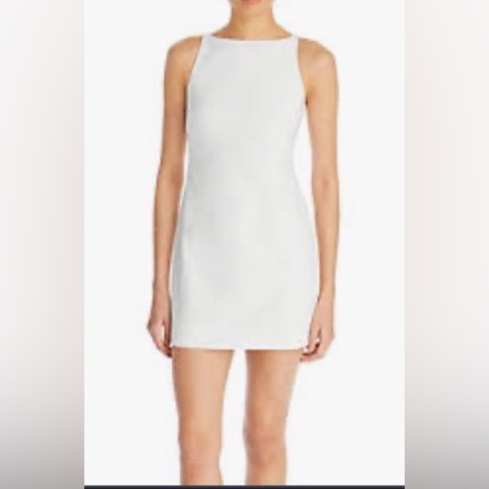 Aqua White Fitted Mini Dress